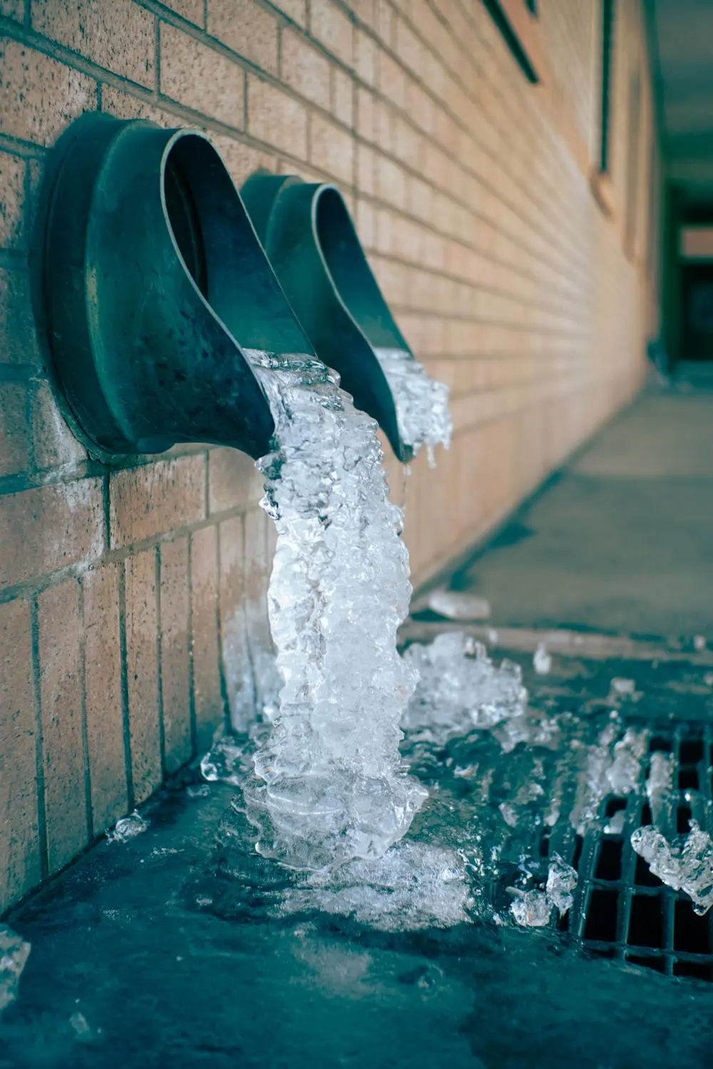 Frozen pipe repair Chicago water flowing from pipe