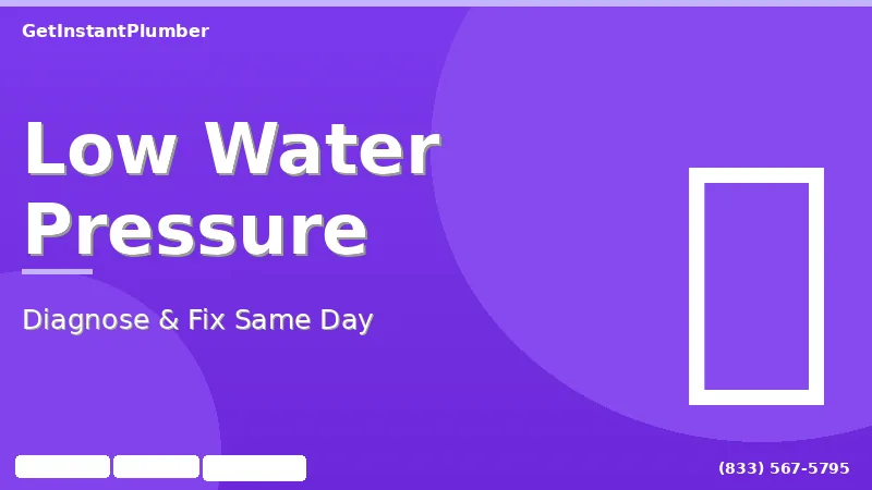 Low water pressure diagnosis by plumber